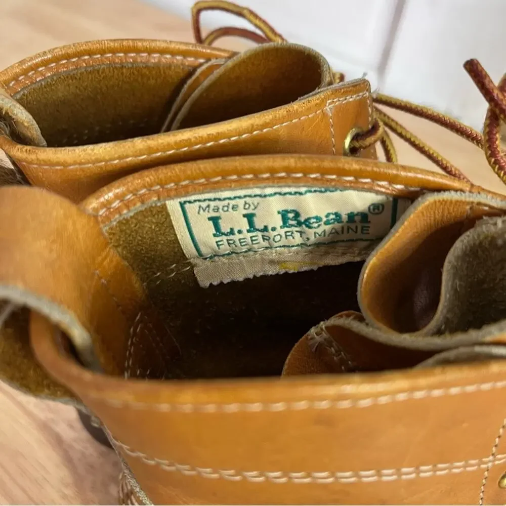 LL Bean Boots Womens 6 Brown Leather Thinsulate Maine Hunting Shoe Duck Vintage